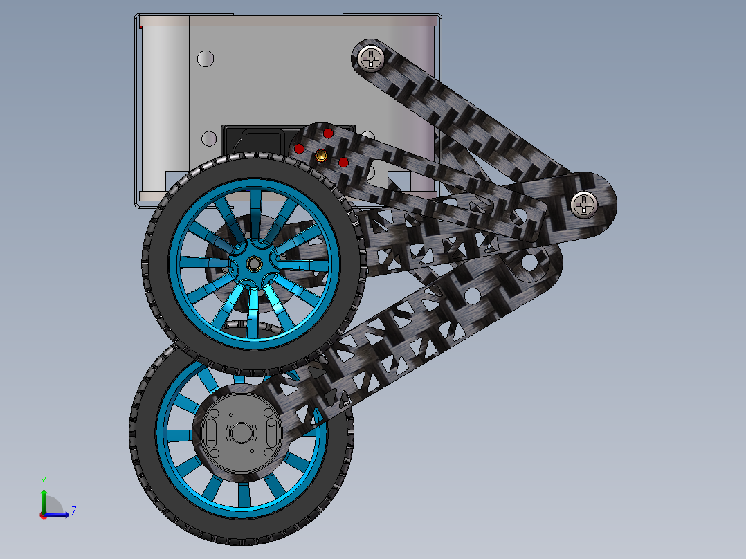 基于STM32的平衡车设计3D图纸 Solidworks设计左视图