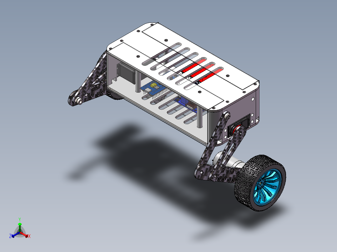基于STM32的平衡车设计3D图纸 Solidworks设计正等轴测图