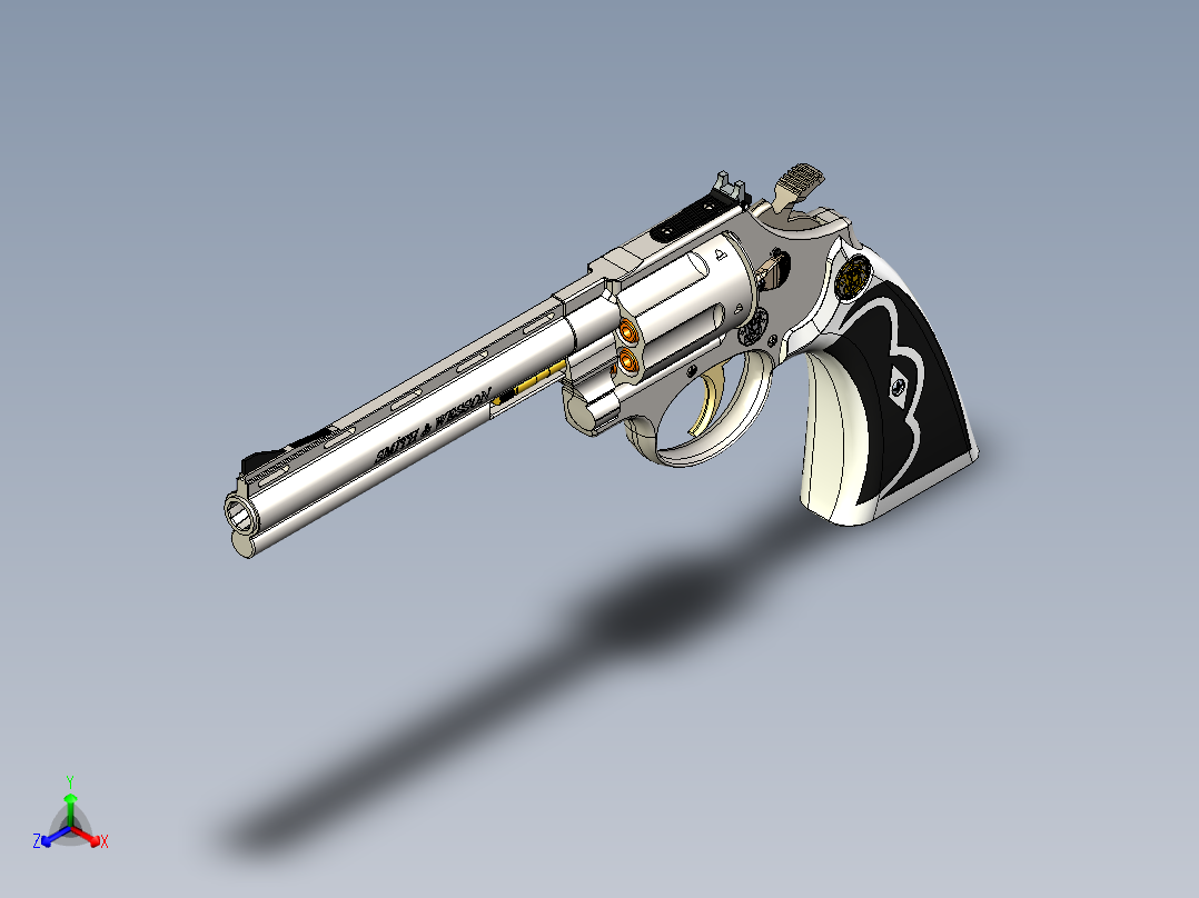 手枪左轮冲锋枪老式狙击步枪设计3D图纸smith wesson SW igs x_t正等轴测图