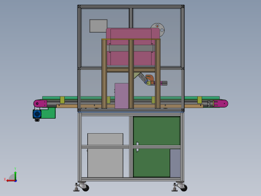 POL视觉检测装配贴标签一体机3D数模图纸+Solidworks18设计后视缩略图