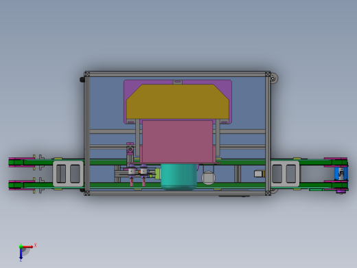 POL视觉检测装配贴标签一体机3D数模图纸+Solidworks18设计俯视缩略图