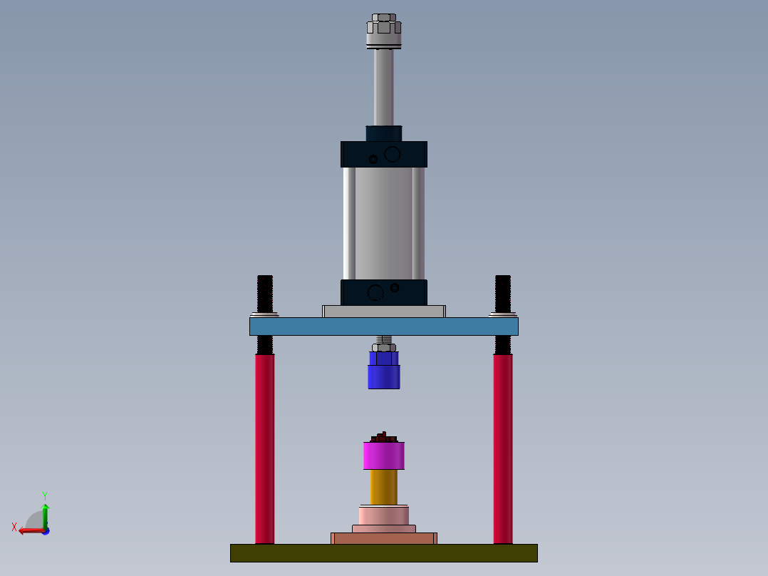 气动压铆钉机后视图