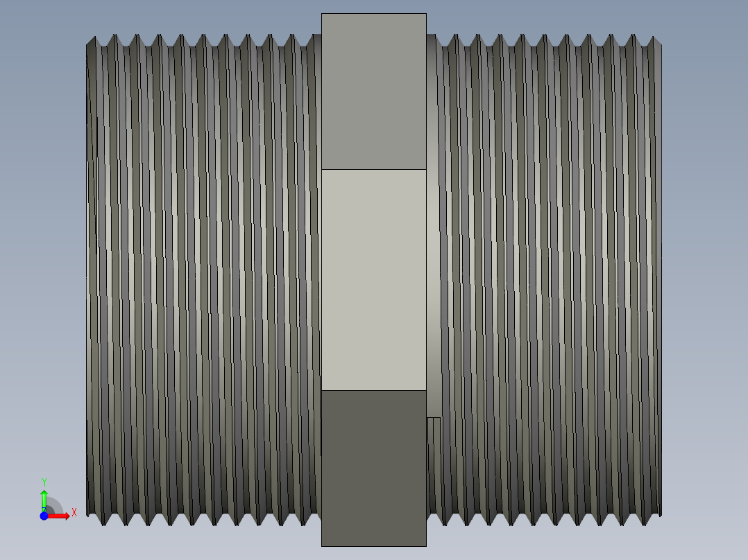 螺纹管对丝-六角等径 DN40前视图