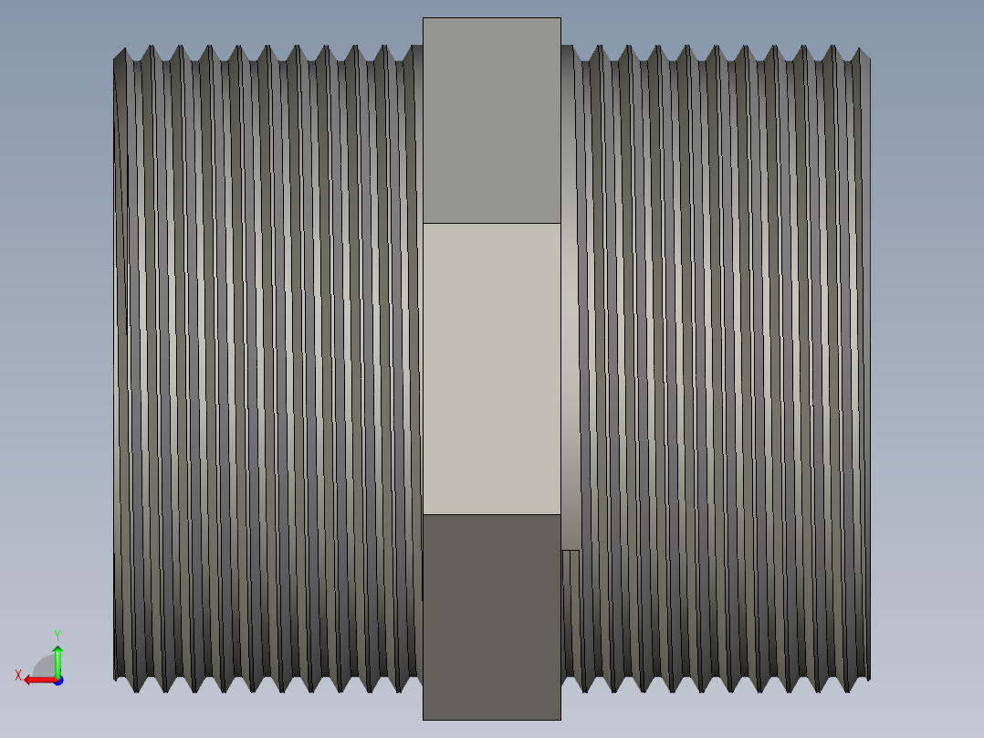 螺纹管对丝-六角等径 DN40后视图