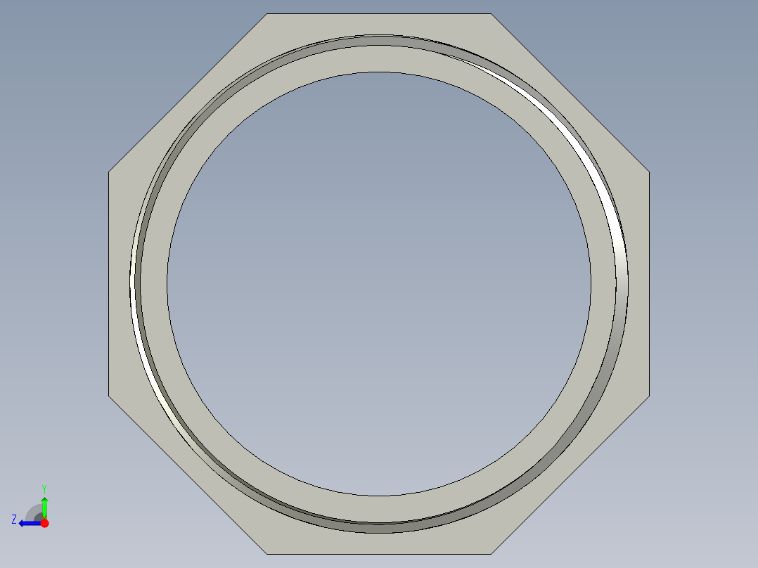 螺纹管对丝-六角等径 DN40右视图