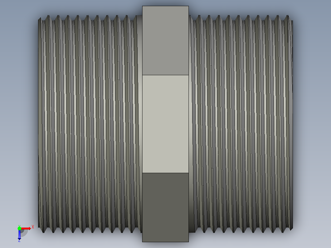 螺纹管对丝-六角等径 DN40俯视图