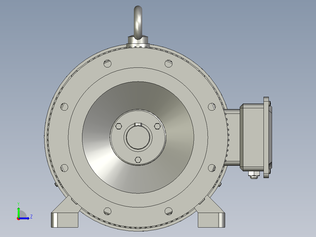 Y2系列B35型三相异步电动机Y2225M-4左视图