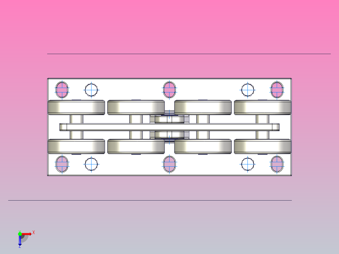 大型8轮悬臂车架俯视图