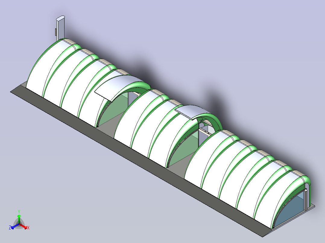 高档自行车停车棚主视图