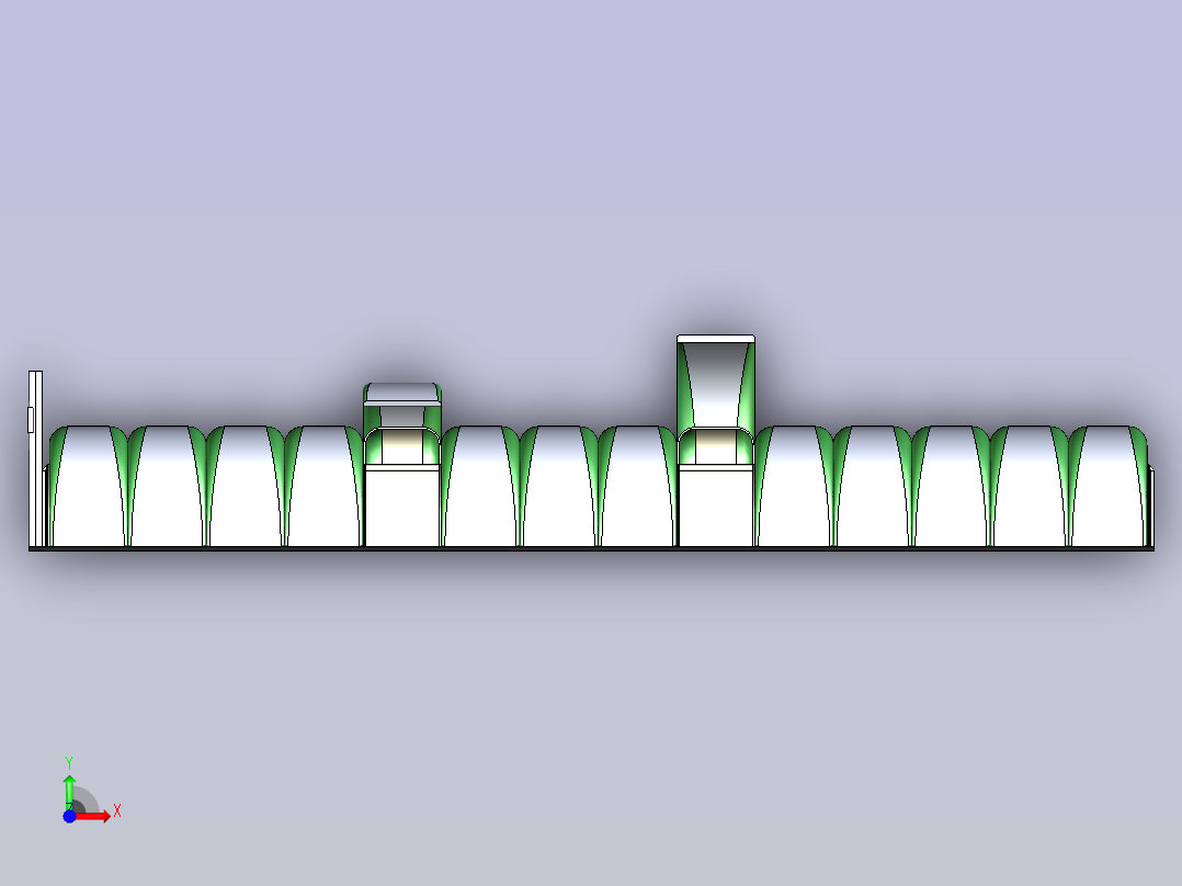 高档自行车停车棚前视图