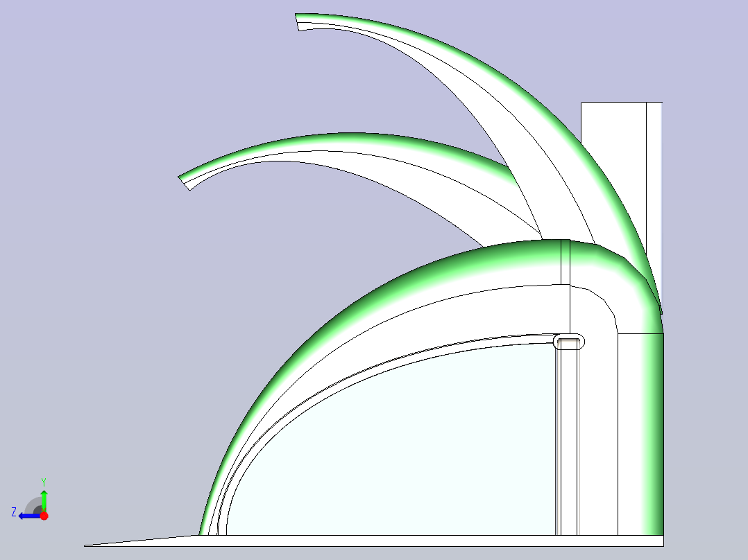 高档自行车停车棚右视图