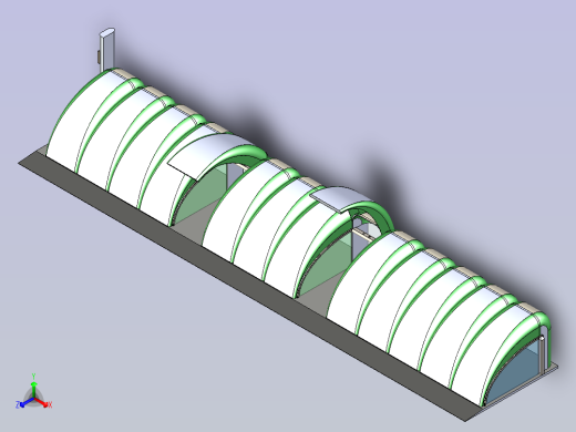 高档自行车停车棚正等轴测缩略图