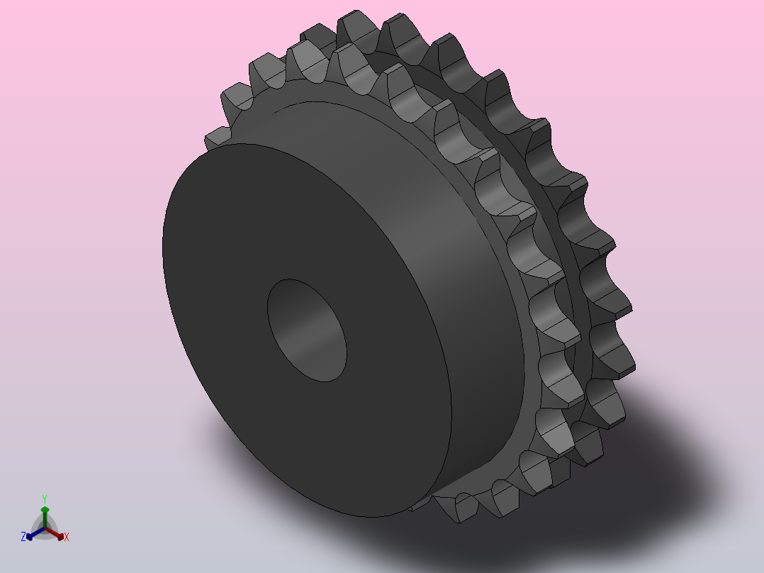 直孔链轮06B型_23-06B-2主视图