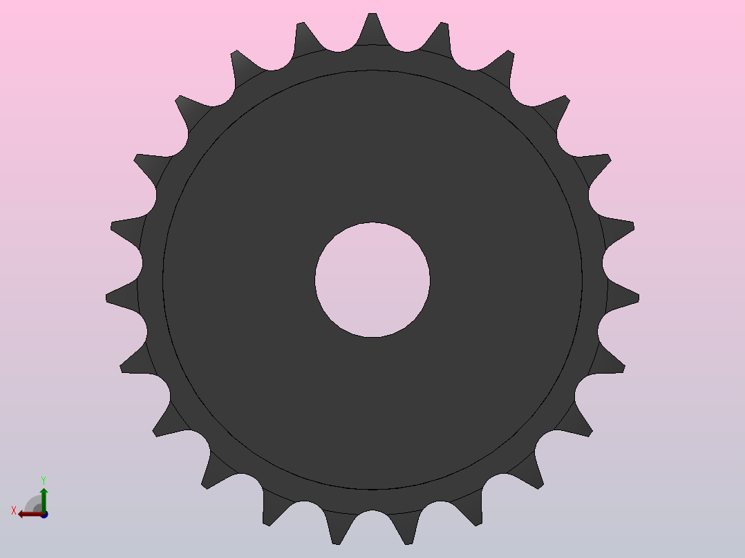 直孔链轮06B型_23-06B-2后视图