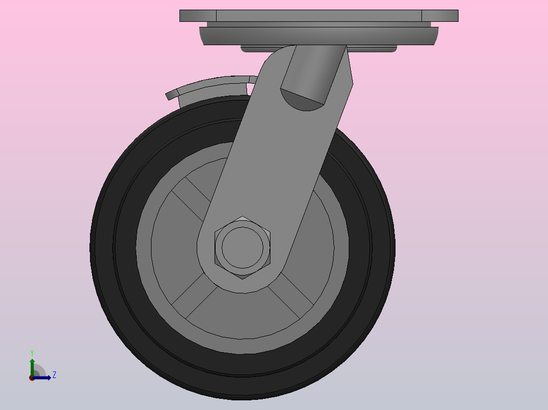 S13-01A-125-402B中重型轮[S13-01A-125-402B]脚轮左视图