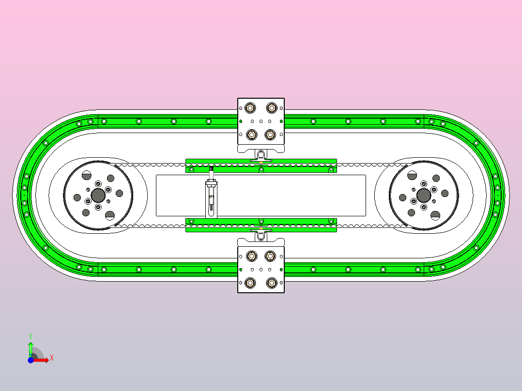 V25-255椭圆同步带环形导轨（大板）前视图
