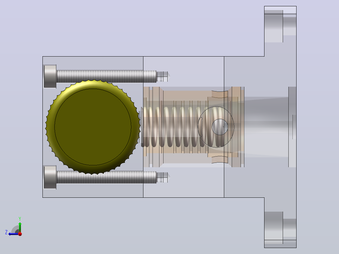 先导式溢流阀16MPa-60L（SW+CAD+说明书）右视图