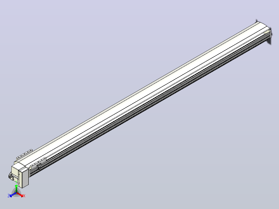 皮带直线轴半封闭可选导轨TPA-HNB-202D-140-L2900-RP-C-P75-N3正等轴测图
