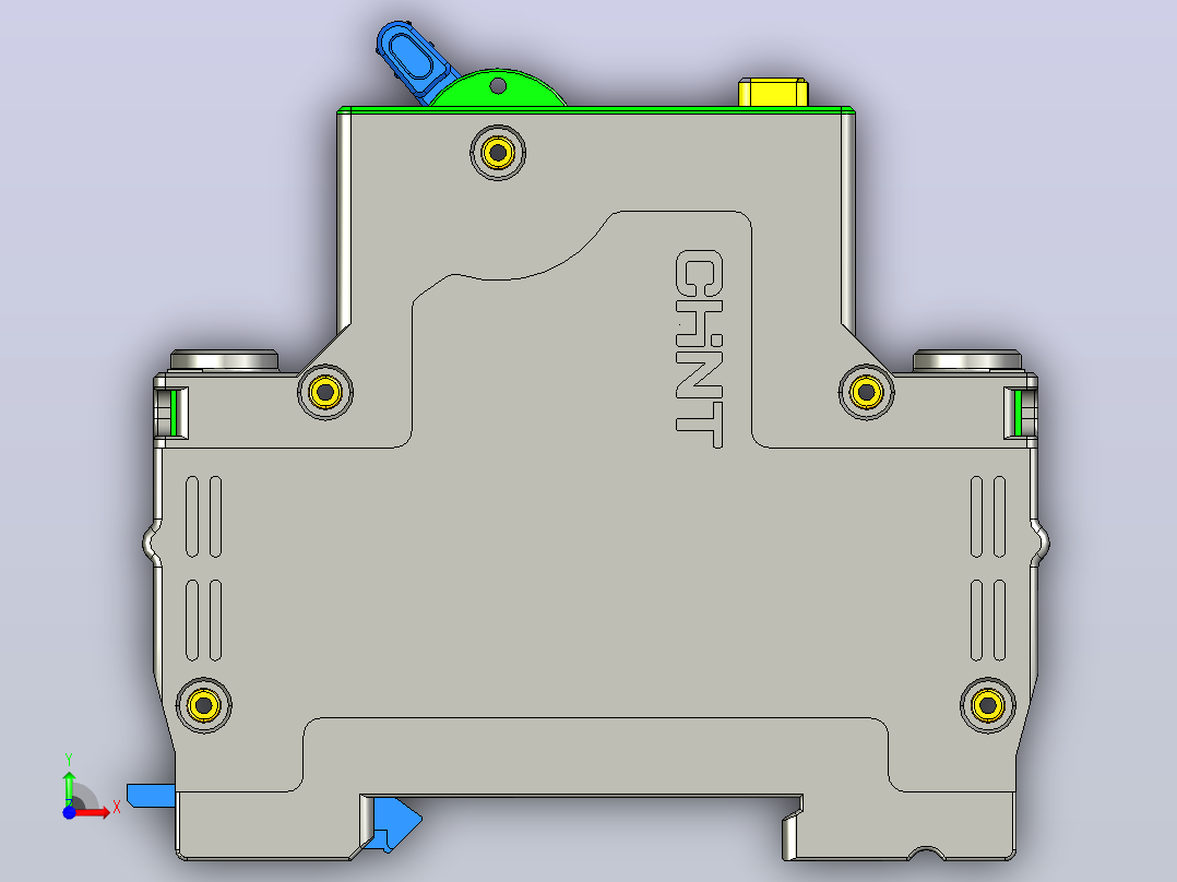 NXBLE-63YH 2P剩余电流动作断路器三维模型202404前视图