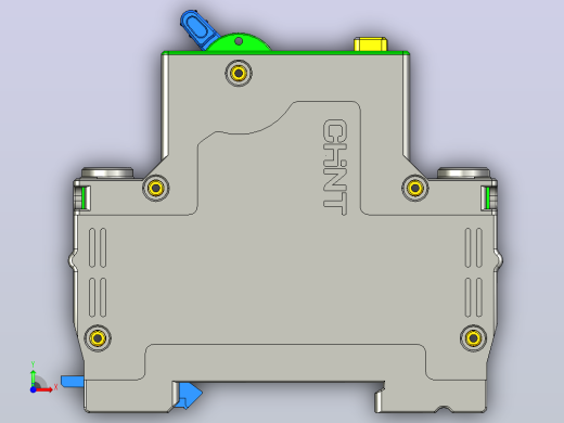 NXBLE-63YH 2P剩余电流动作断路器三维模型202404前视缩略图