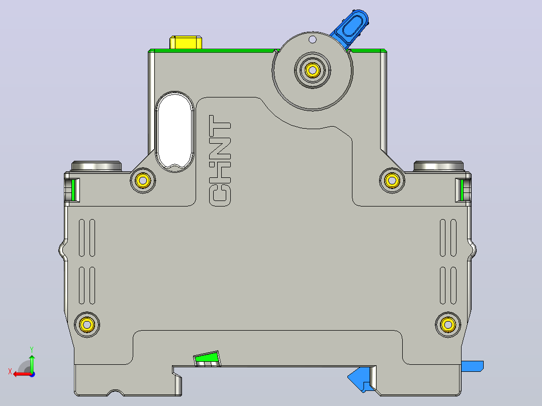 NXBLE-63YH 2P剩余电流动作断路器三维模型202404后视图