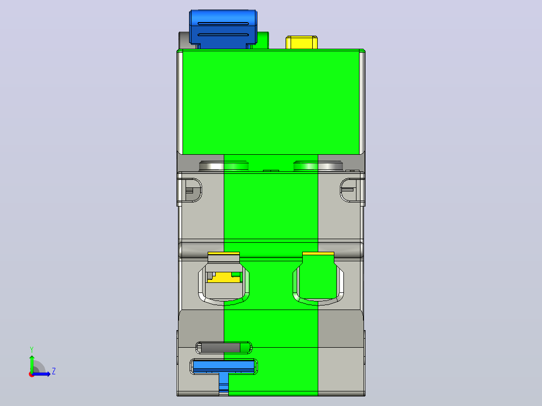 NXBLE-63YH 2P剩余电流动作断路器三维模型202404左视图