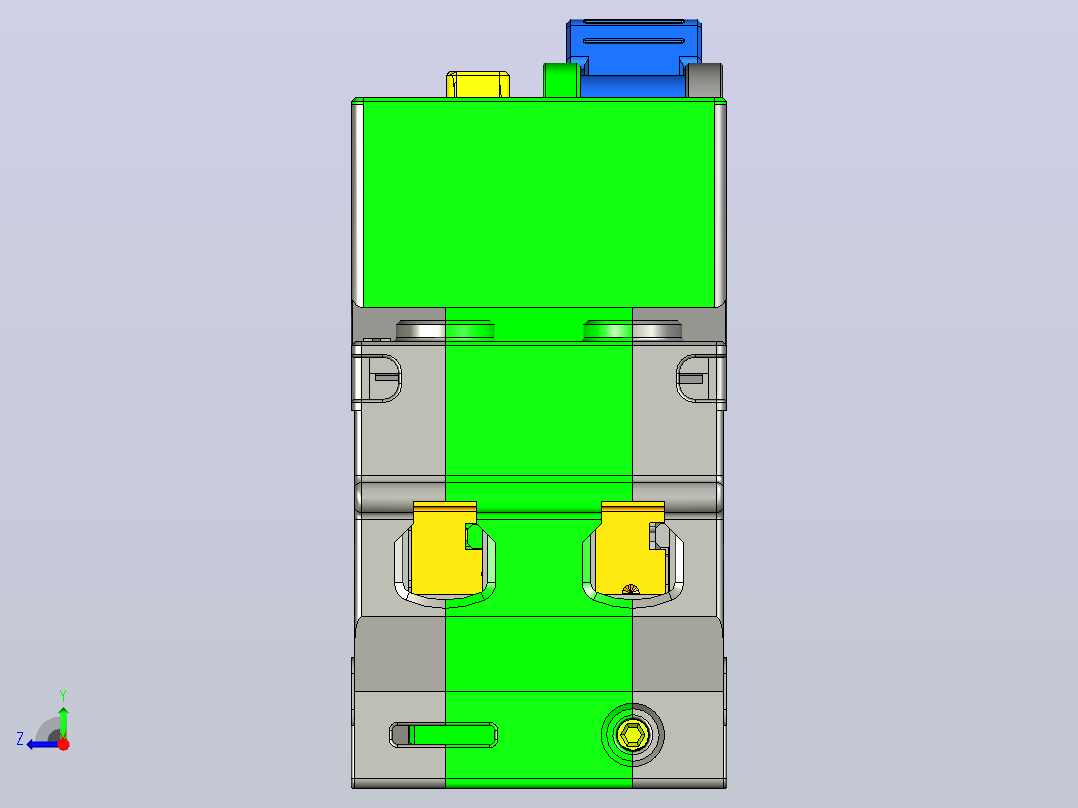 NXBLE-63YH 2P剩余电流动作断路器三维模型202404右视图