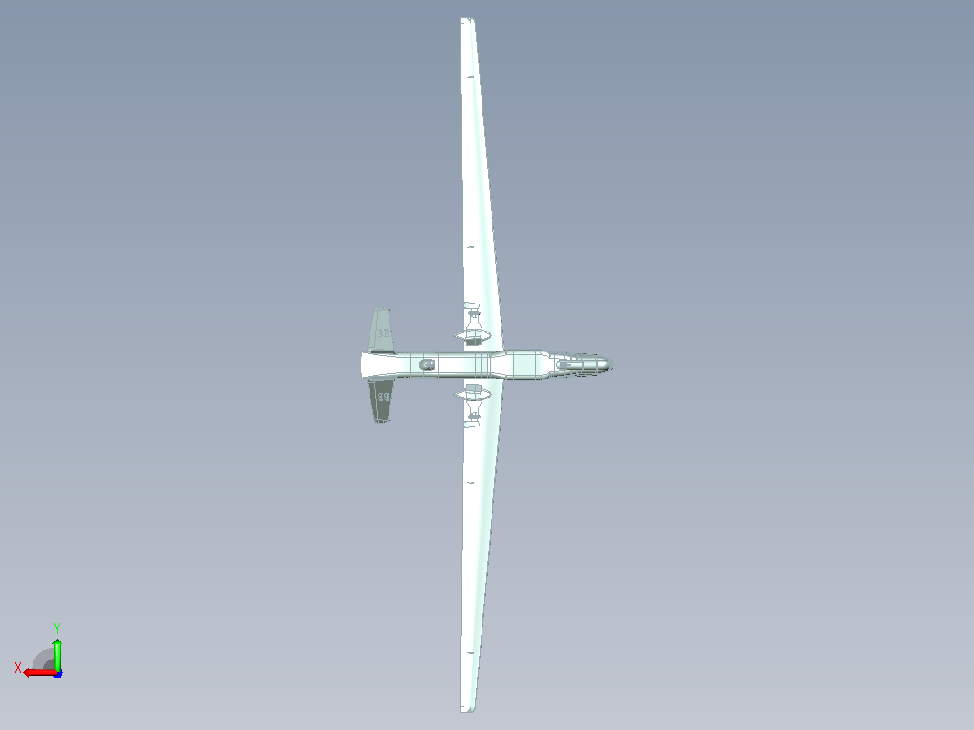 RQ-4 全球鹰无人机后视图