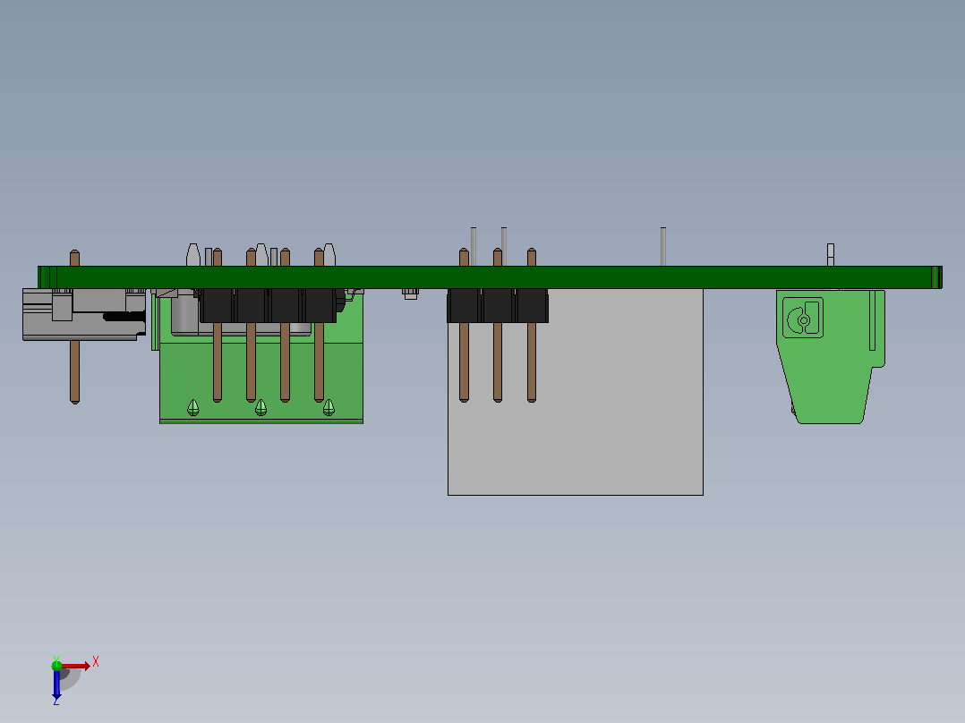 4 通道 USB 继电器模块俯视图
