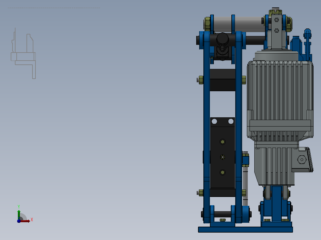 YP41系列电力液压盘式制动器YP41-4500-710×30-ⅡB-CL.RL.WL.HL前视图