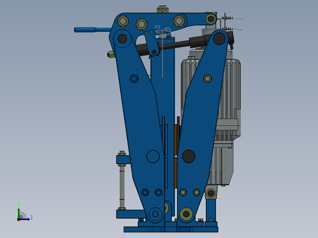 YP41系列电力液压盘式制动器YP41-4500-710×30-ⅡB-CL.RL.WL.HL左视图