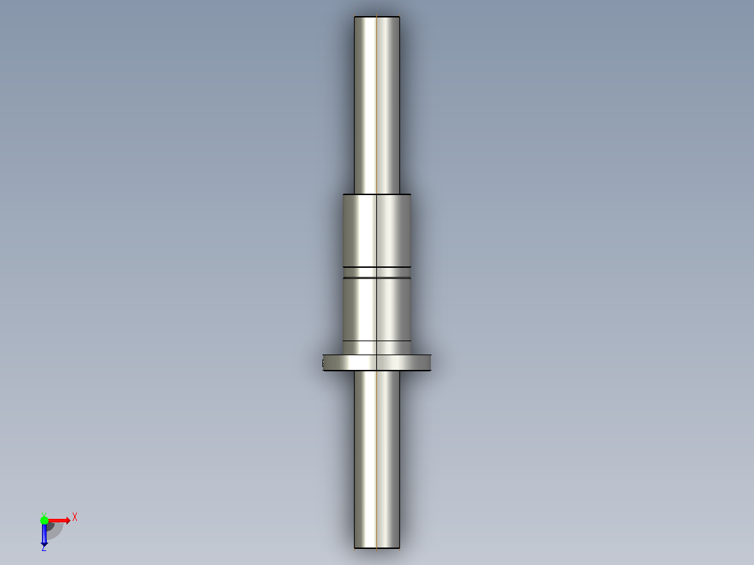 FFZD5010-5滚珠丝杆3D模型俯视图