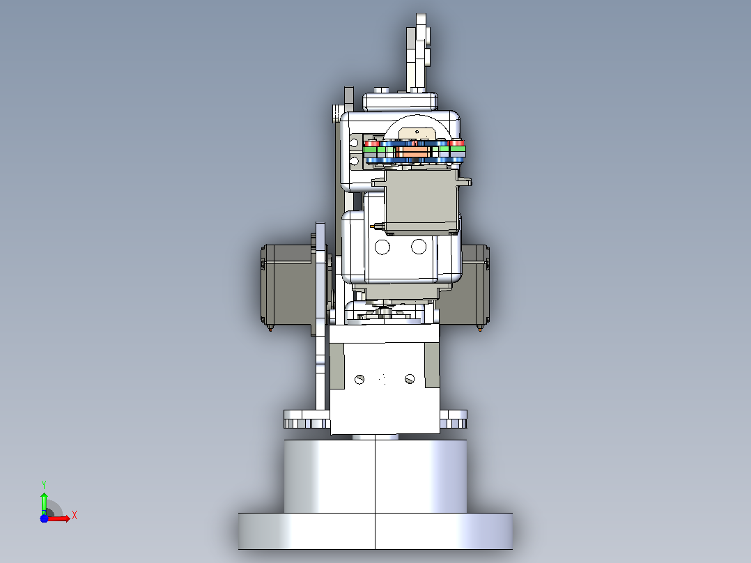机械臂简易结构3D图纸 STEP格式前视图