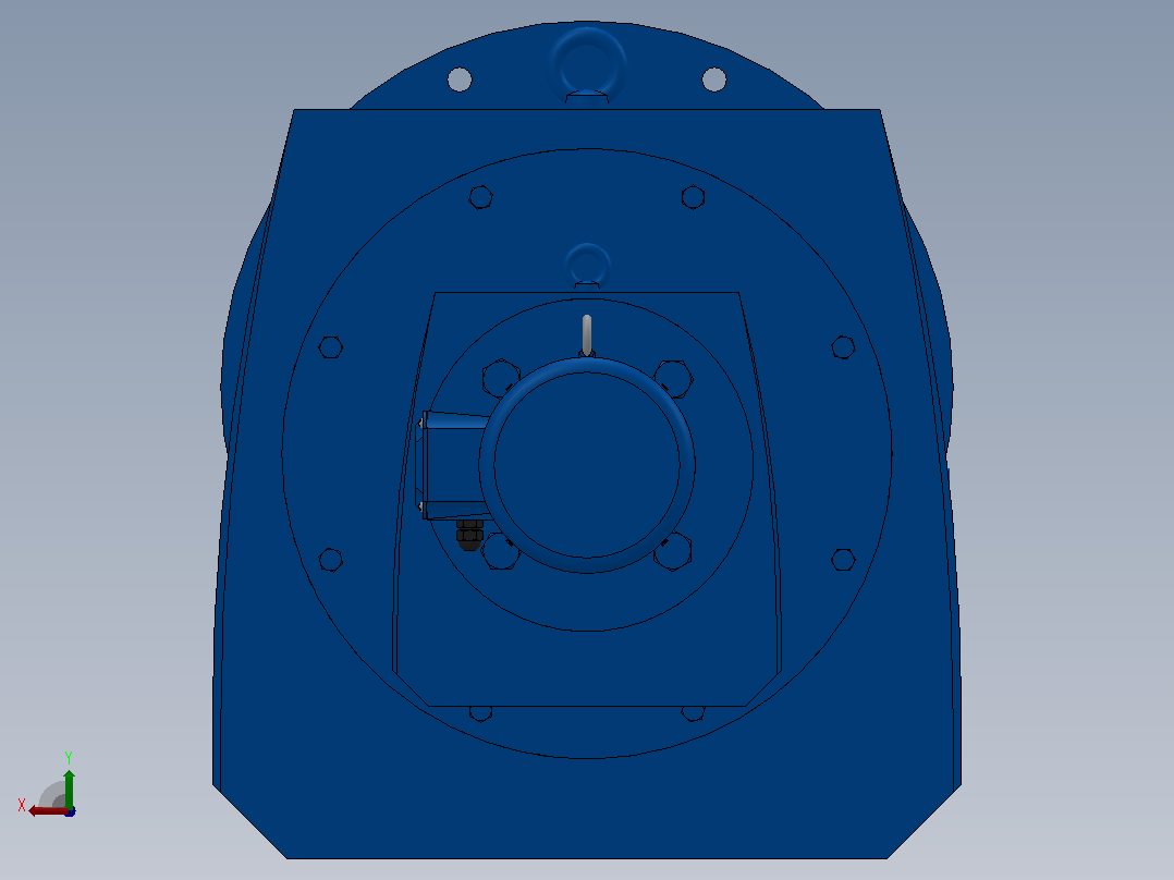 RF167R97法兰轴伸式组合型斜齿轮减速机RF167R97-Y1.1-4P-90S-M1-0°-Φ660后视图