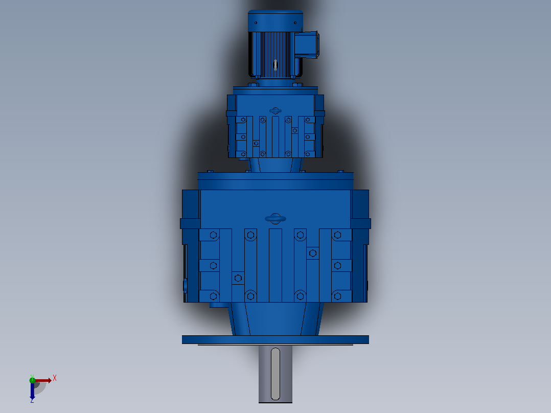 RF167R97法兰轴伸式组合型斜齿轮减速机RF167R97-Y1.1-4P-90S-M1-0°-Φ660俯视图