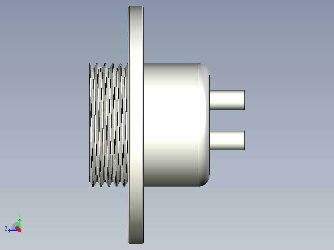 16mm 圆形连接器右视图