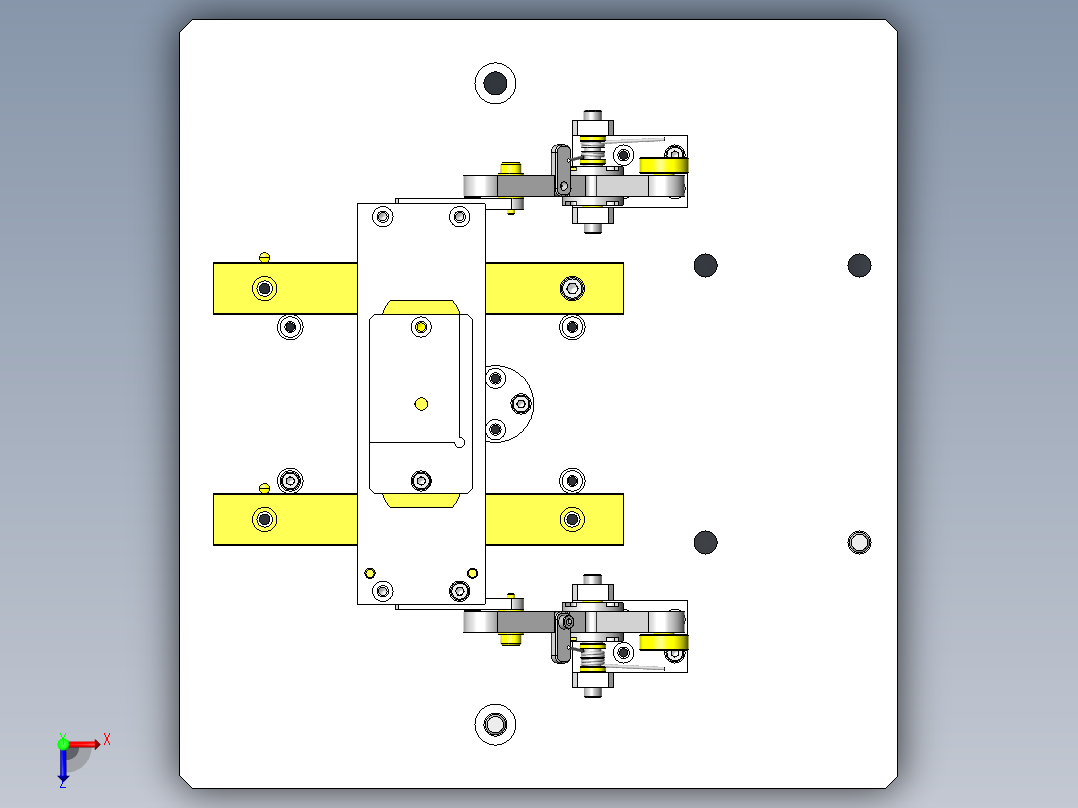 工件装拆联动式压模俯视图