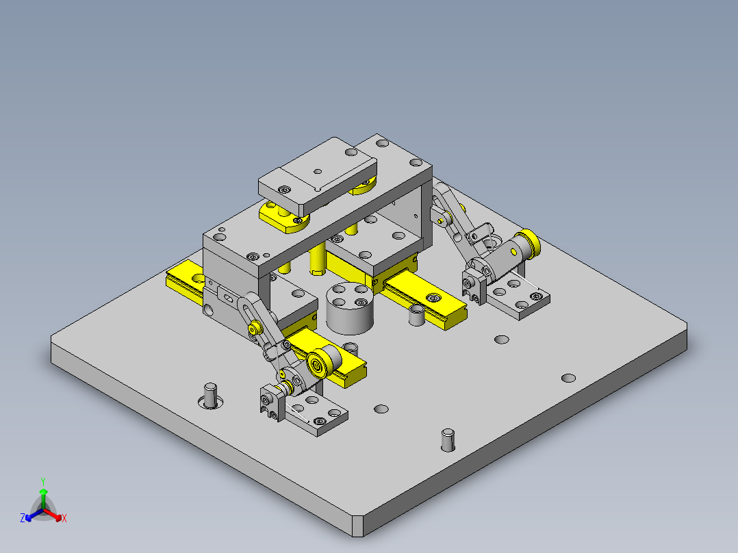 工件装拆联动式压模正等轴测图
