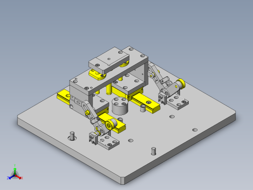 工件装拆联动式压模正等轴测缩略图