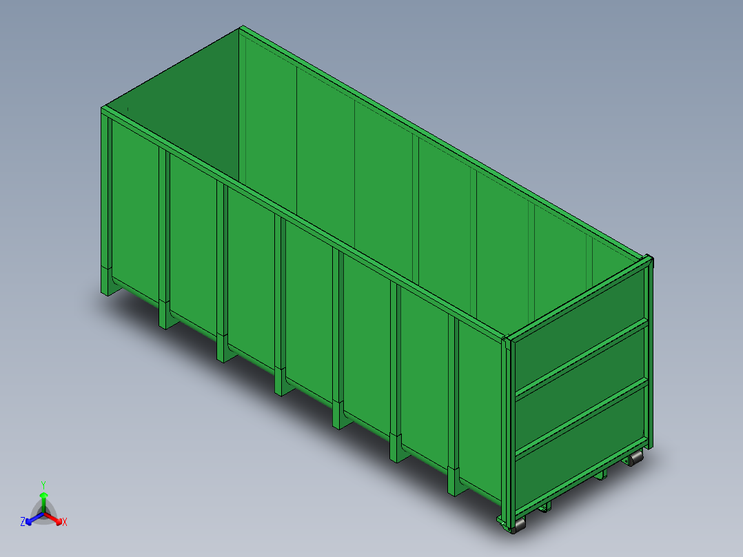 B2_开顶集装箱模型（是整体不可拆分）正等轴测图