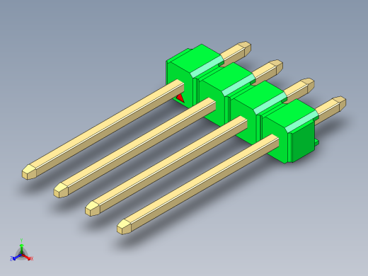 彩色公头100mil（2.54mm）系列-DS1021_green_1x04p_100mil_Type5_rev1.0