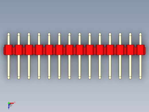 彩色公头100mil（2.54mm）系列-DS1021_red_2x14p_100mil_Type1_rev1.0俯视缩略图