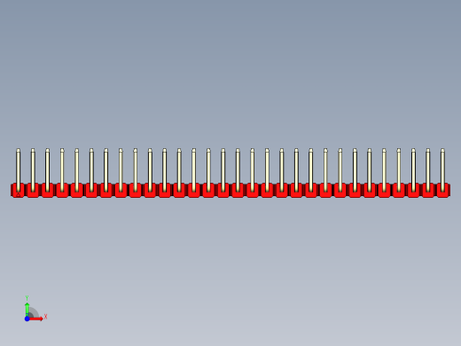 彩色公排针 100mil 2.54mm 系列-DS1022_red_30p_100mil_TypeU_rev1.0前视缩略图