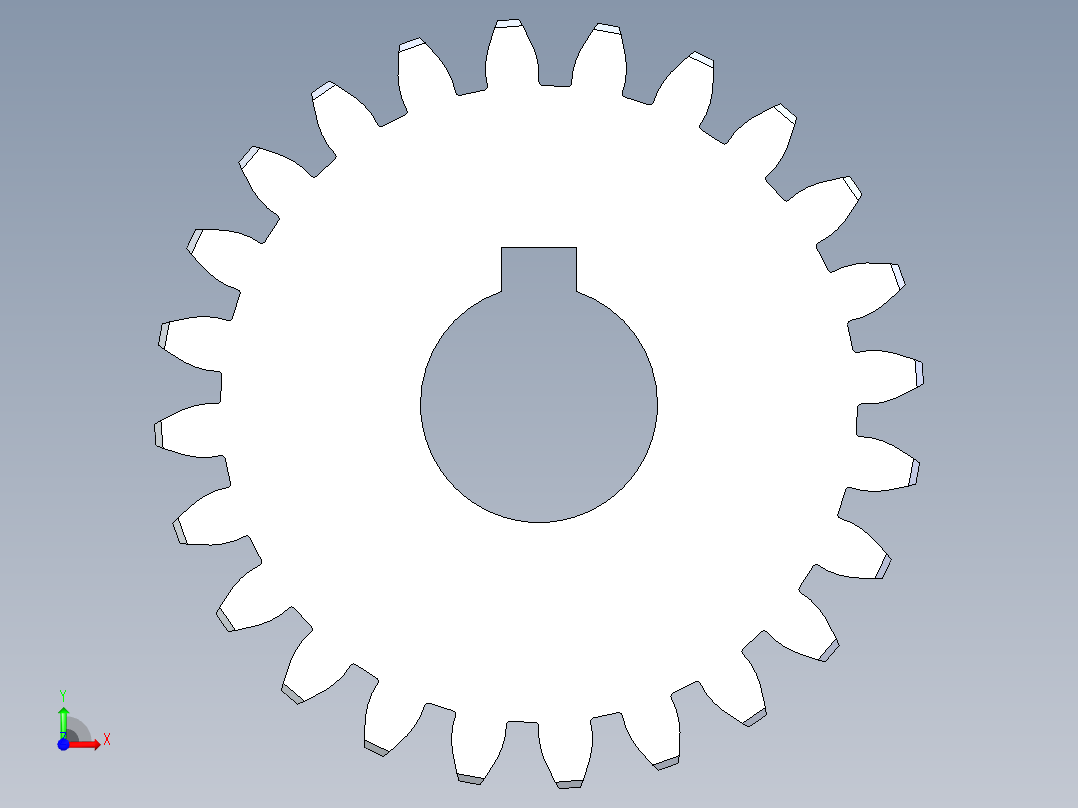 正齿轮压力角20 -64dp-20pa-24t spur gear前视图