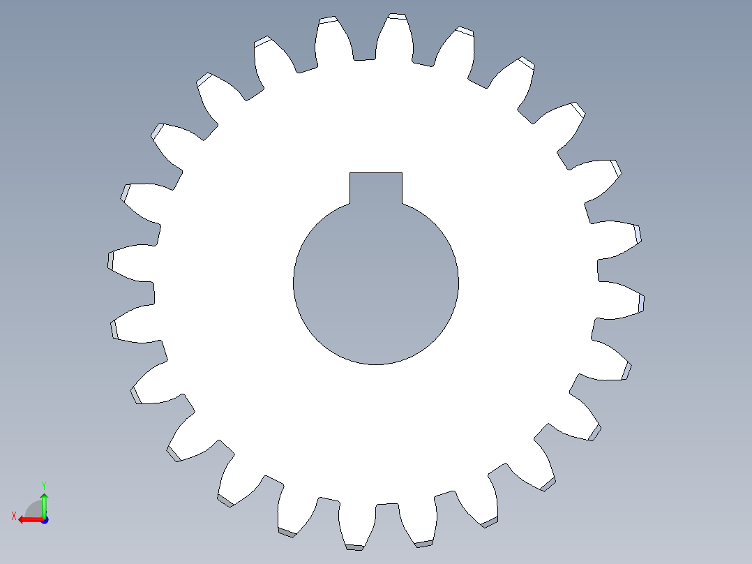 正齿轮压力角20 -64dp-20pa-24t spur gear后视图