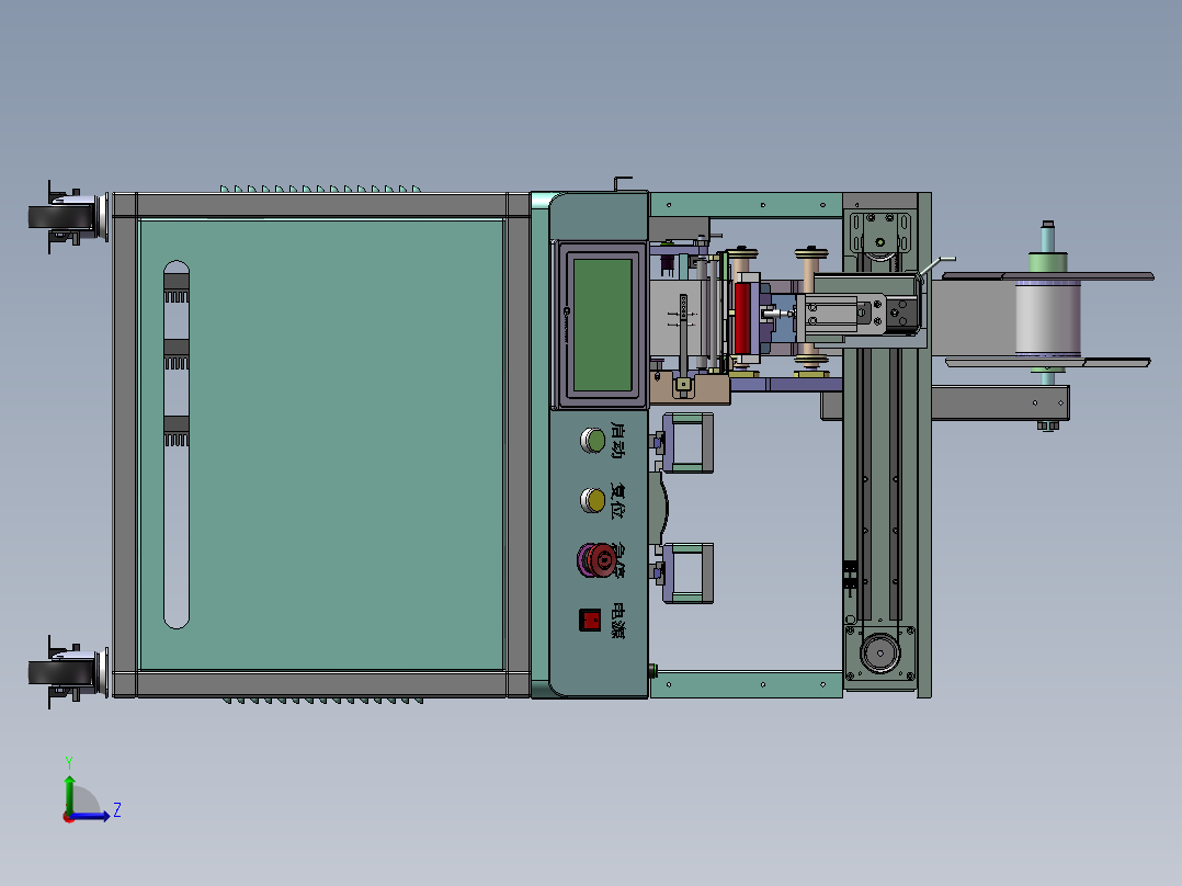 桌面型贴标机左视图