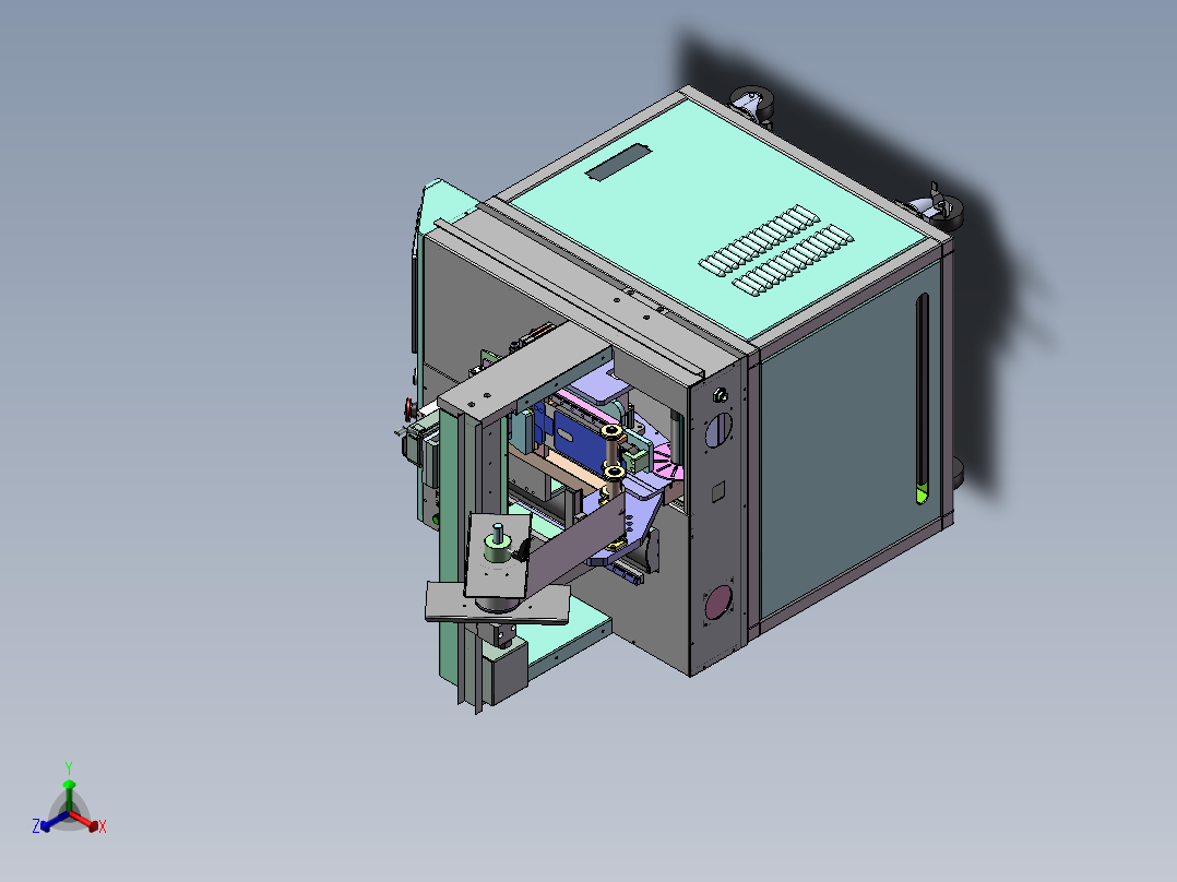 桌面型贴标机正等轴测图