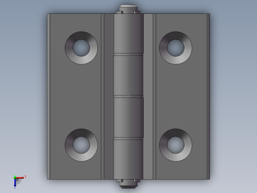 合页AKQ01-G-X-6263A-150(外形尺寸62-63 孔距36-37)铝合金本色俯视缩略图