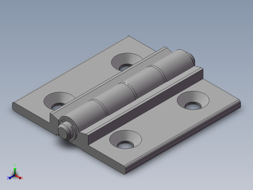 合页AKQ01-G-X-6263A-150(外形尺寸62-63 孔距36-37)铝合金本色正等轴测缩略图