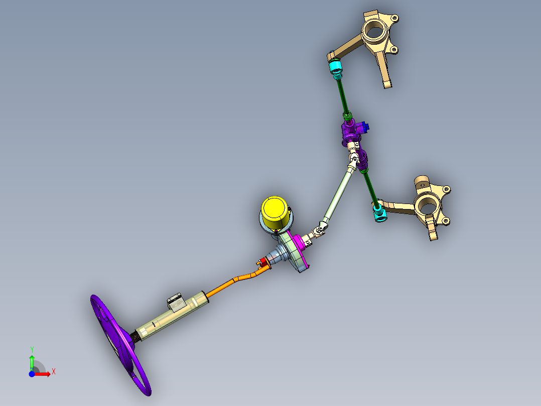 EPS汽车电子助力转向系统总成设计【三维CATIA】前视图